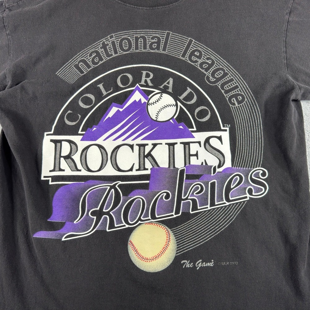 Vintage Colorado Rockies MLB Logo Athletic Graphic Print T-Shirt Men L - Picture 2 of 6
